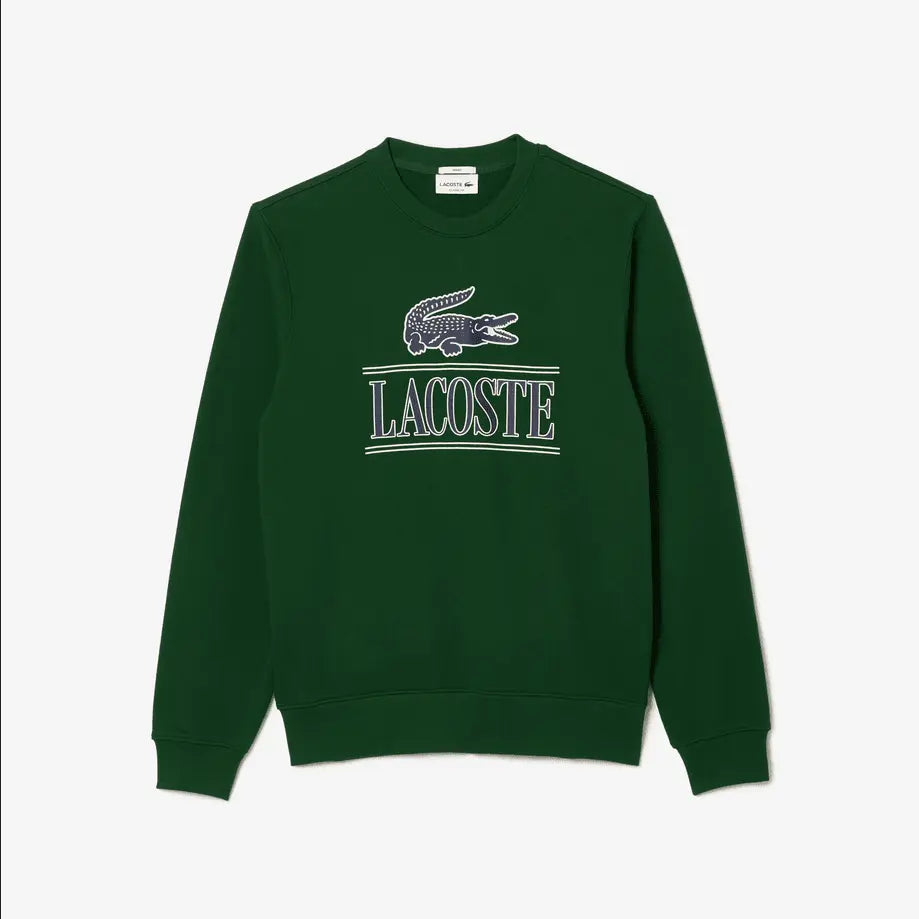 Lacoste Cotton Fleece Branded Sweatshirt - Green Navy 132 - BLVD