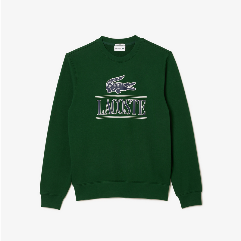Lacoste Cotton Fleece Branded Sweatshirt - Green Navy 132