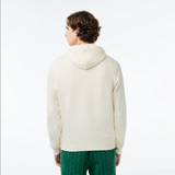 Lacoste Unisex Men's Loose Fit Monogram Hoodie Sweatshirt - White 70V