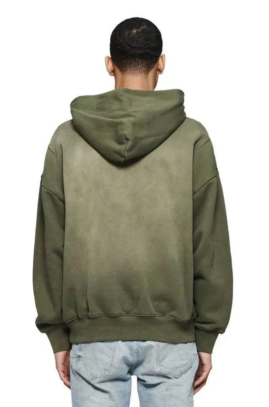 Purple Brand Men P401 Oversized Hoodie Cutout Wordmark - Green - P401-HWMO124 - BLVD