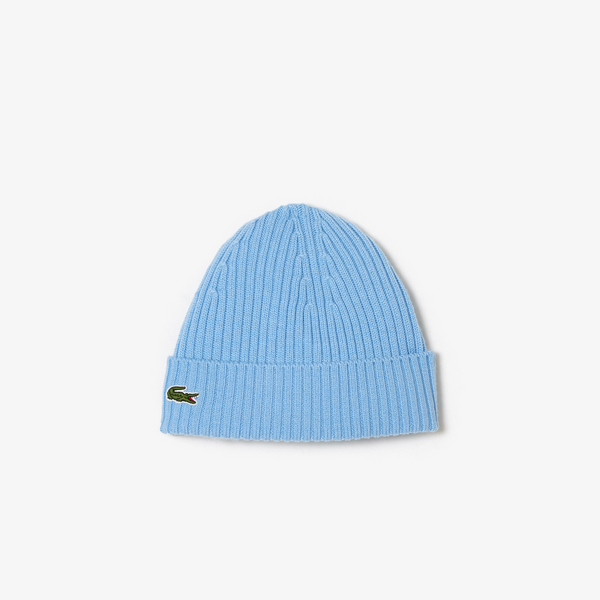 Lacoste Men's Ribbed Wool Beanie - Baby Blue Hbp