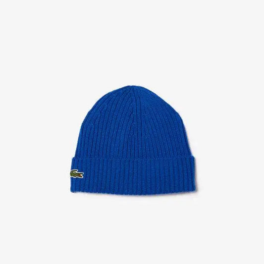 Lacoste Men's Ribbed Wool Beanie - Royal Blue JQ0 - BLVD