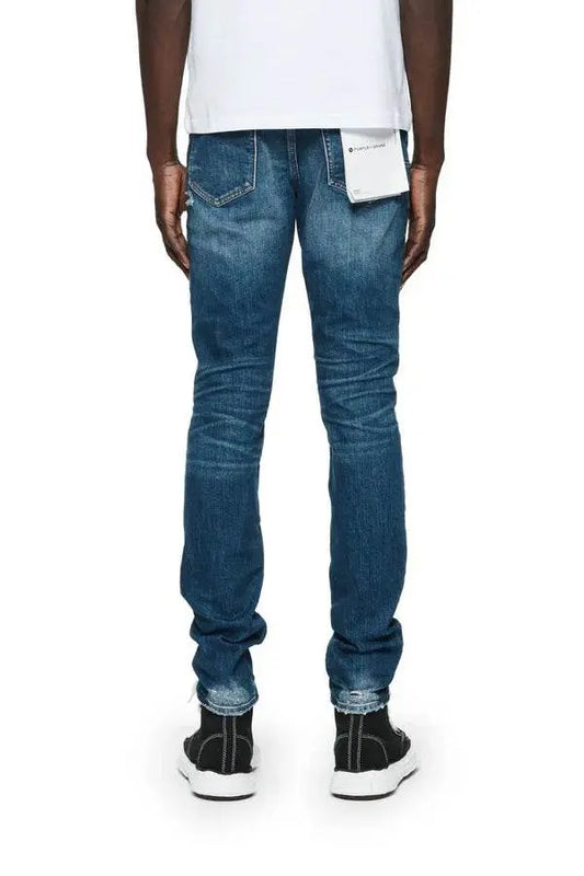 Purple Brand P001 Low Rise Skinny Jean One Year Worn - Indigo - P001-OYWD124 - BLVD