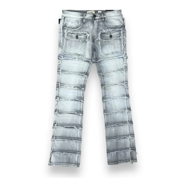 Fwrd Patchwork Men True Stacked Denim Jeans -  Grey