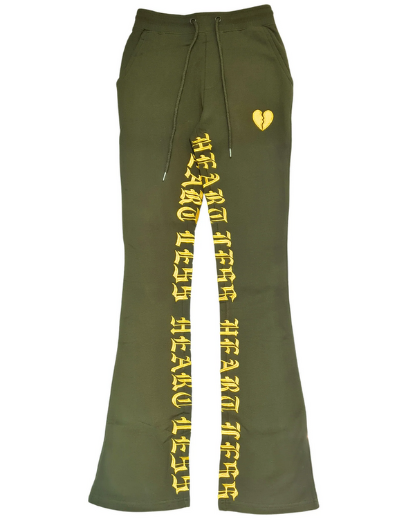 Focus Heartless Stacked Sweatpant - Olive