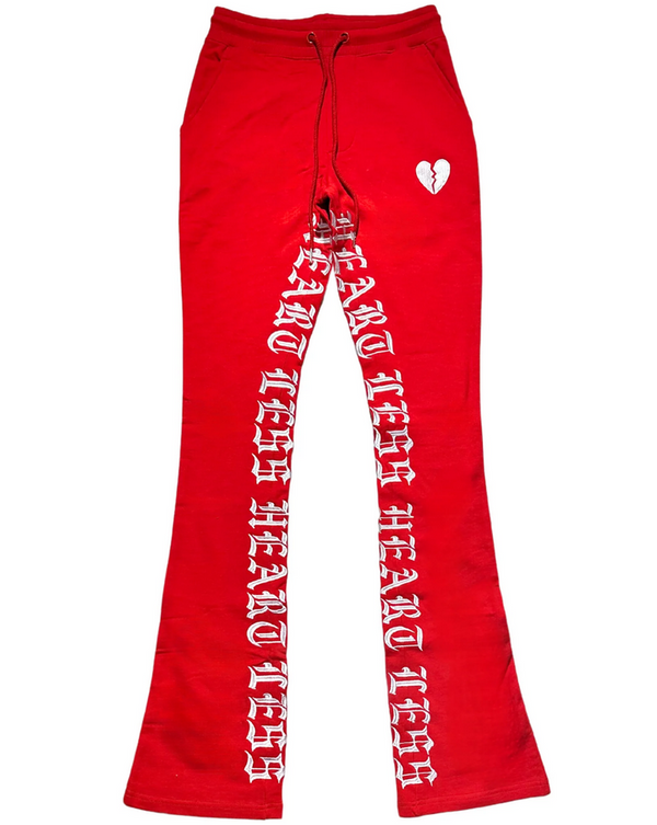 Focus Heartless Stacked Sweatpant - Red