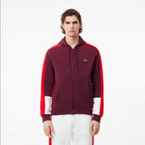 Lacoste Men's Colorblock Zip-Up Hoodie & Jogger Set - Bordeaux Red White - BLVD