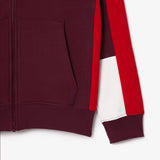 Lacoste Men's Colorblock Zip-Up Hoodie & Jogger Set - Bordeaux Red White - BLVD