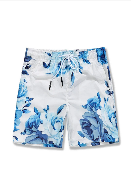 Jordan Craig - Retro - Ibiza Lounge Nylon Shorts - Blue Floral