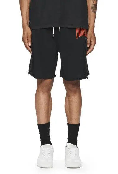 Purple Brand Heavyweight Cargo Sweatshorts - Black - P478-MFBB224 - BLVD