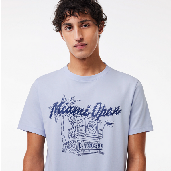 Lacoste Men's Miami Open Edition Ultra-Dry UV50 Sport Tennis T-Shirt - Phoenix Blue