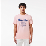 Lacoste Men's Miami Open Edition Ultra-Dry UV50 Sport Tennis T-Shirt - Waterlily Pink