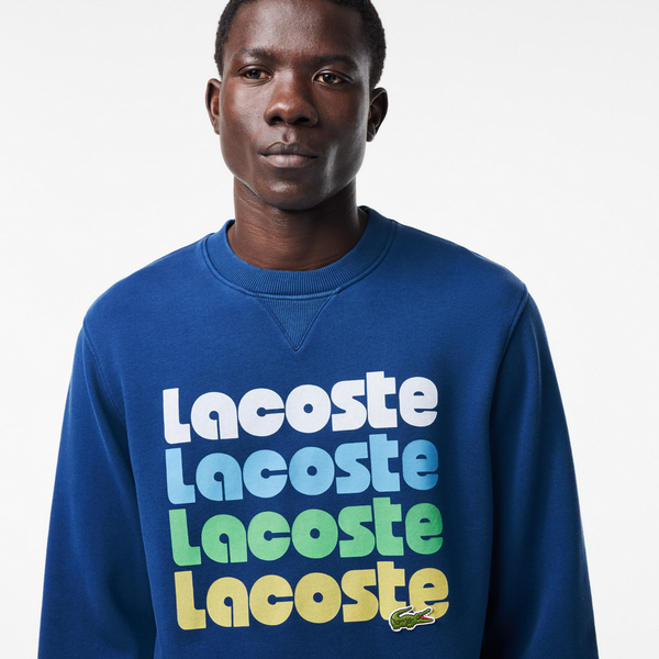 Lacoste Men's Washed Effect Ombré Print Sweatshirt - Blue HBM