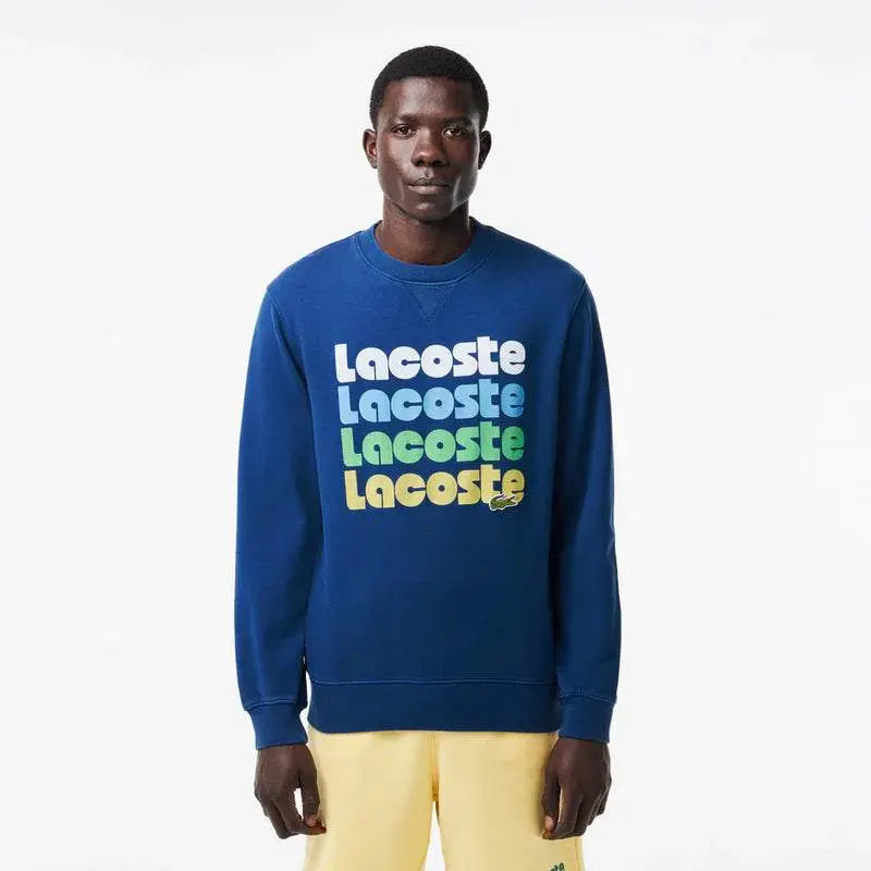 Lacoste Men's Washed Effect Ombré Print Sweatshirt - Blue HBM - BLVD