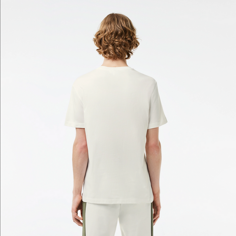 Lacoste Men's Colorblock Fleece T-shirt & Shorts Set - White Khaki Green IMI