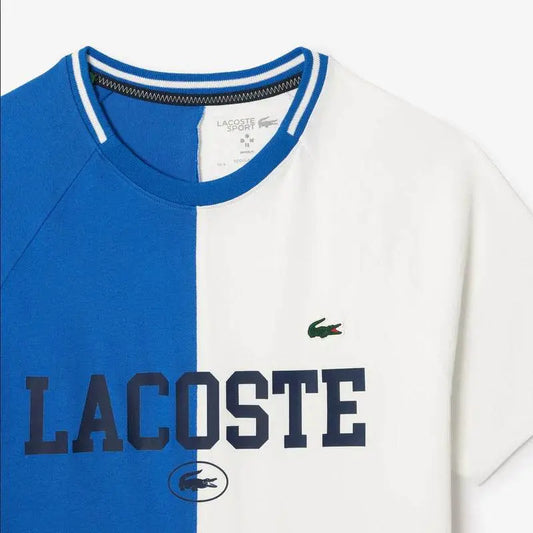 Lacoste Men's Sport x Daniil Medvedev Ultra-Dry Tennis T-Shirt - Blue White IQU - BLVD