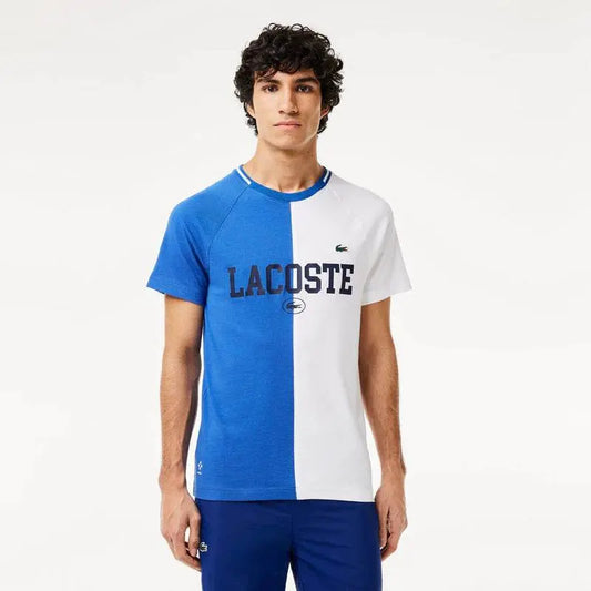 Lacoste Men's Sport x Daniil Medvedev Ultra-Dry Tennis T-Shirt - Blue White IQU - BLVD