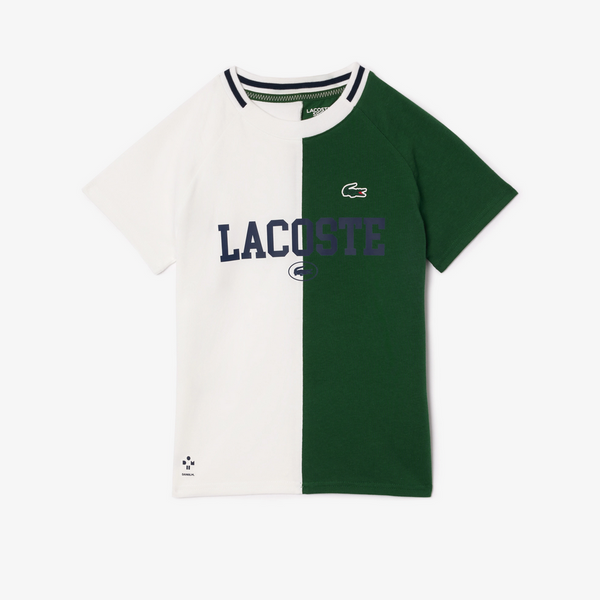 Lacoste Kids' Sport x Daniil Medvedev Jersey T-Shirt - White Green 737