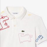 Lacoste Kids' Piqué Croc Print Polo - White 2CQ