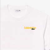 Lacoste Men's Washed Effect Printed  T-Shirt & Shorts Set - White Yellow