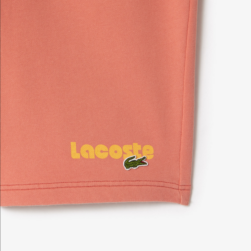 Lacoste Men's Washed Effect Printed  T-Shirt & Shorts Set - Pink ZV9