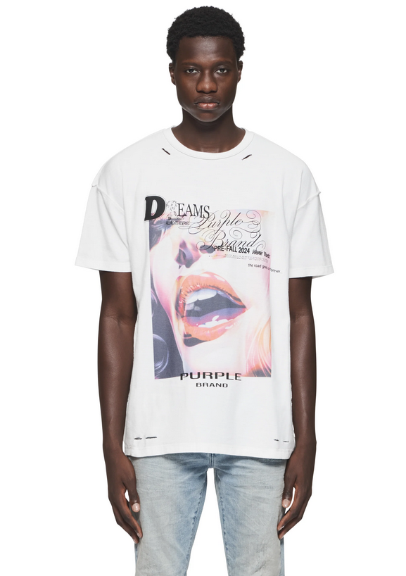 Purple Brand Dreams T-Shirt - White - P101-JDBW324