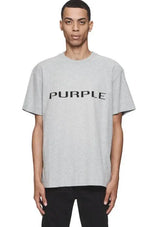 Purple Brand Wordmark T-Shirt - Heather Grey - P104-JWHG324 - BLVD