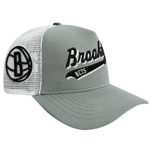 Pro Standard - Nba Brooklyn Nets Script Tail Trucker Hat - Gray - BLVD