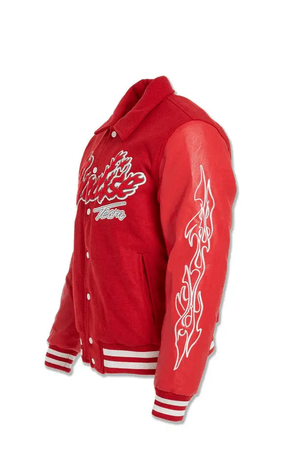 Jordan Craig Paradise Tour Varsity Men Jacket (Red) - BLVD