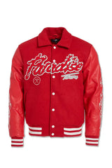 Jordan Craig Paradise Tour Varsity Men Jacket (Red) - BLVD
