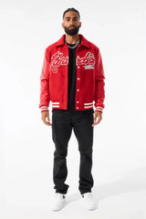 Jordan Craig Paradise Tour Varsity Men Jacket (Red) - BLVD