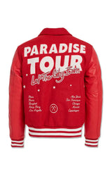Jordan Craig Paradise Tour Varsity Men Jacket (Red) - BLVD