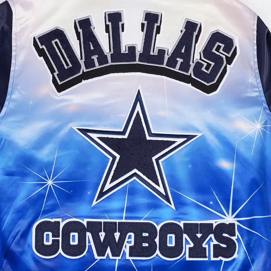 Pro Standard - Dallas Cowboys Sublimated Men's Satin Jacket- Midnight Sky - BLVD