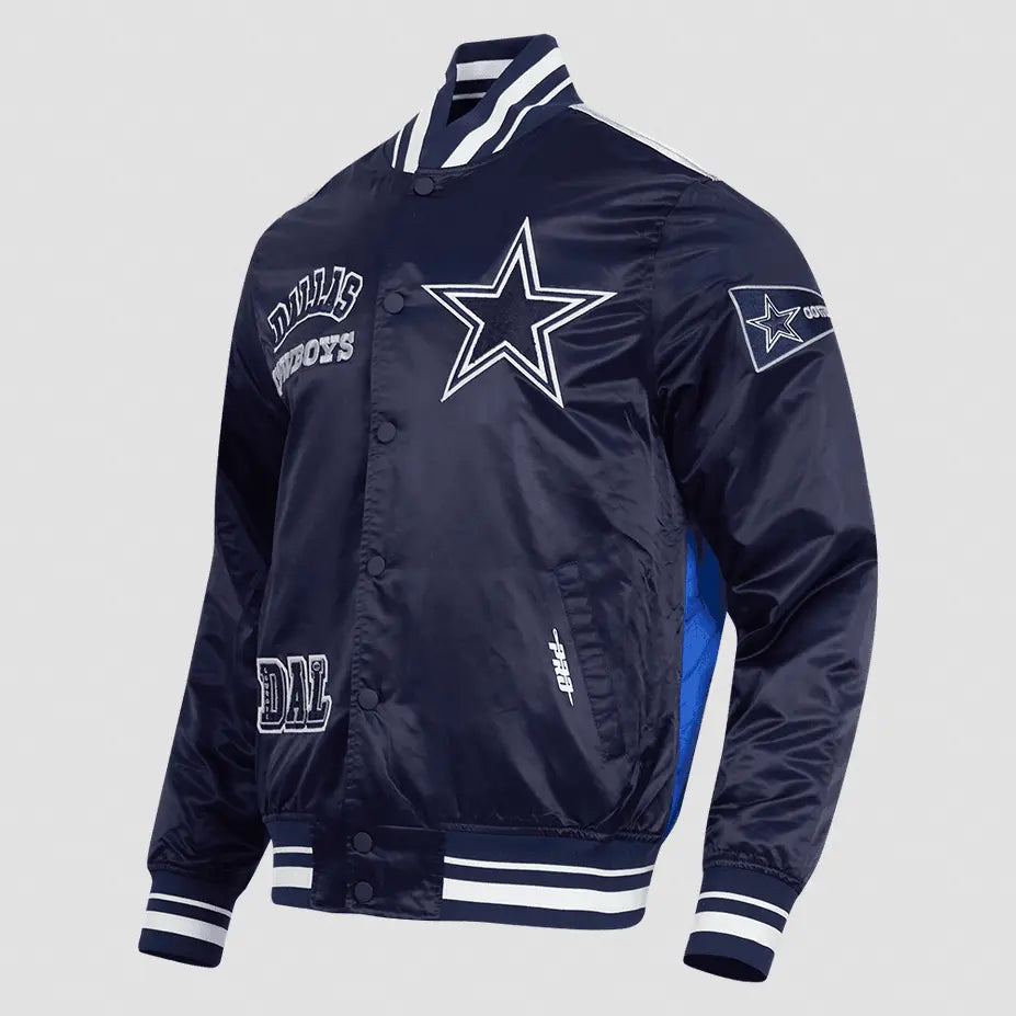 Pro Standard - Dallas Cowboys Sublimated Men's Satin Jacket- Midnight Sky - BLVD