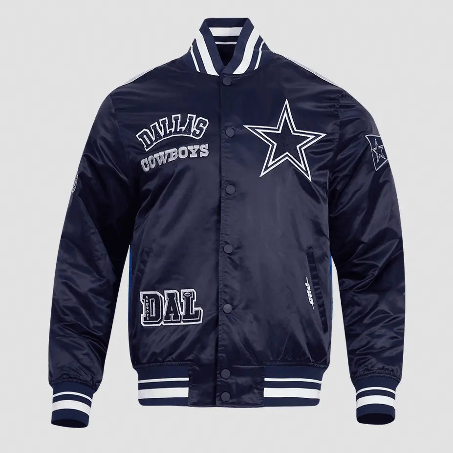 Pro Standard - Dallas Cowboys Sublimated Men's Satin Jacket- Midnight Sky - BLVD