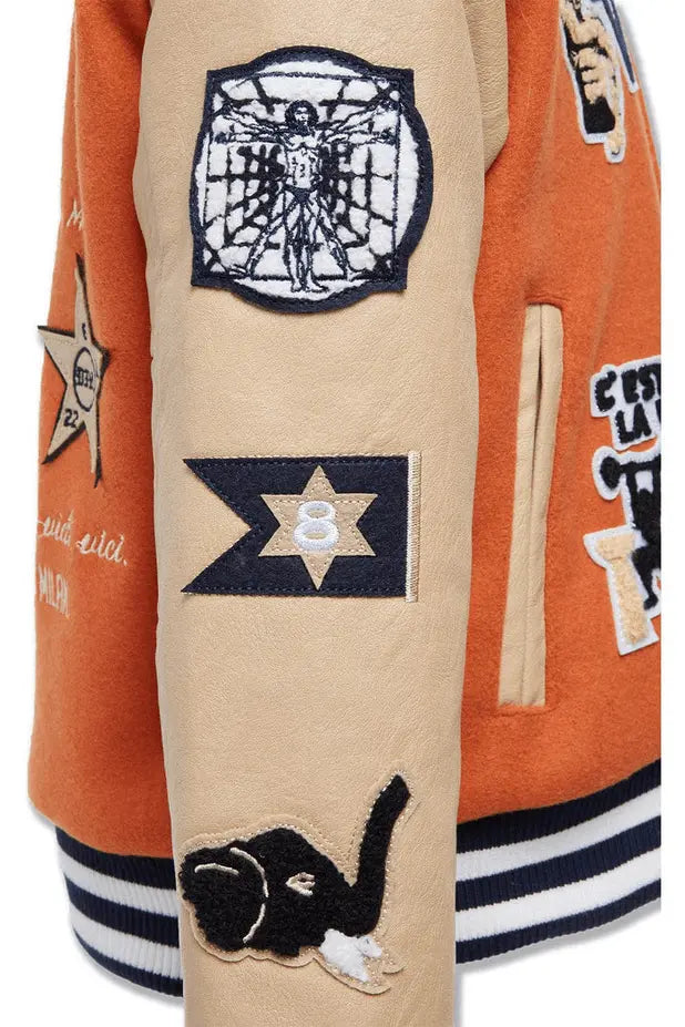 JC Kids Carpe Diem Varsity Jacket (Burnt Orange) - BLVD