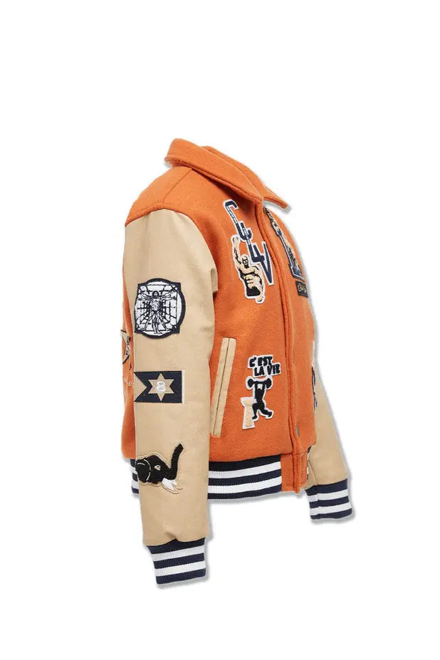 JC Kids Carpe Diem Varsity Jacket (Burnt Orange) - BLVD