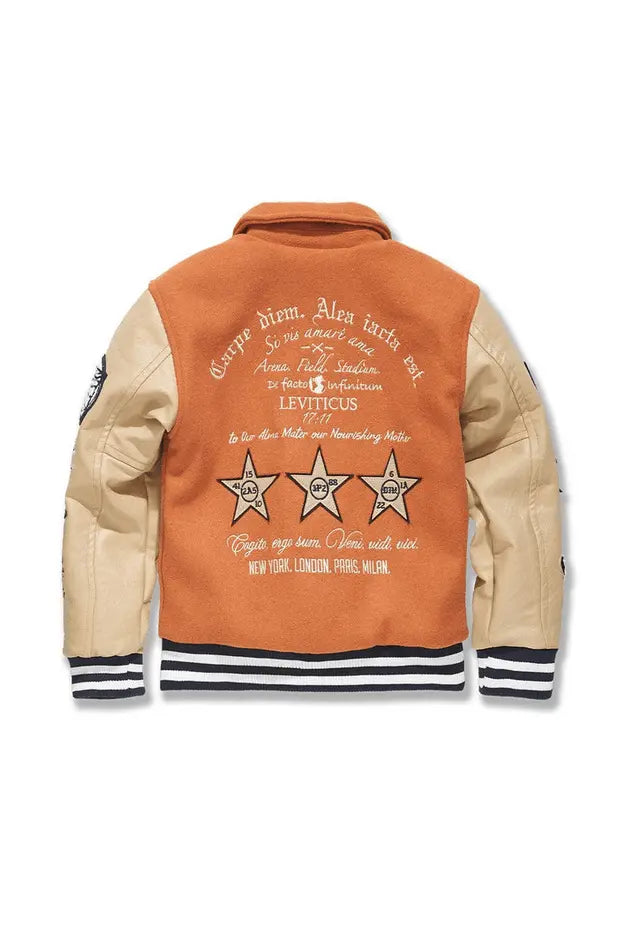 JC Kids Carpe Diem Varsity Jacket (Burnt Orange) - BLVD