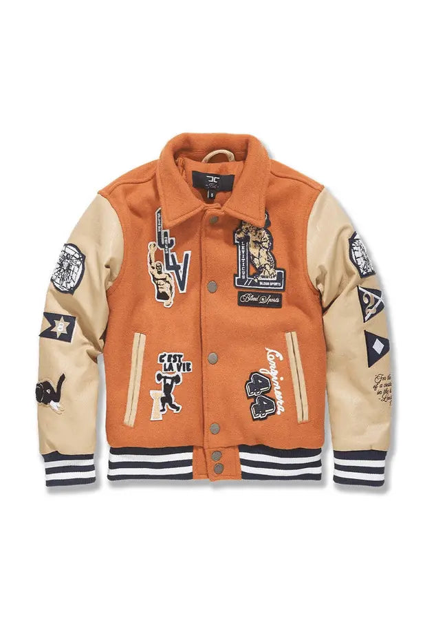JC Kids Carpe Diem Varsity Jacket (Burnt Orange) - BLVD