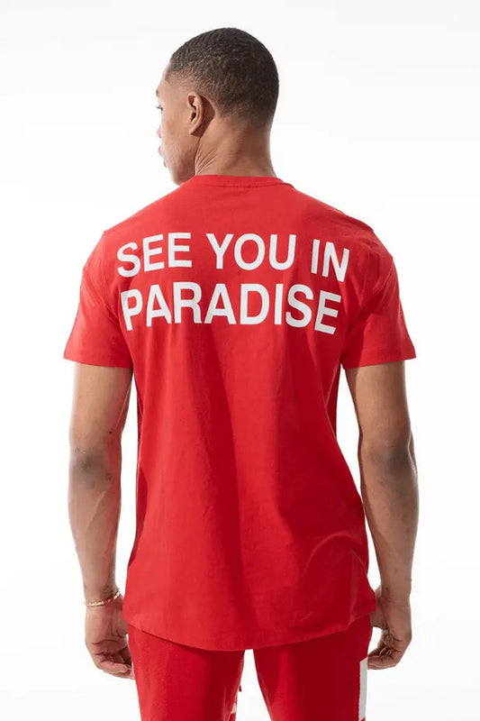 Jordan Craig Men - Paradise T-Shirt & Knit Shorts Set - Red - BLVD