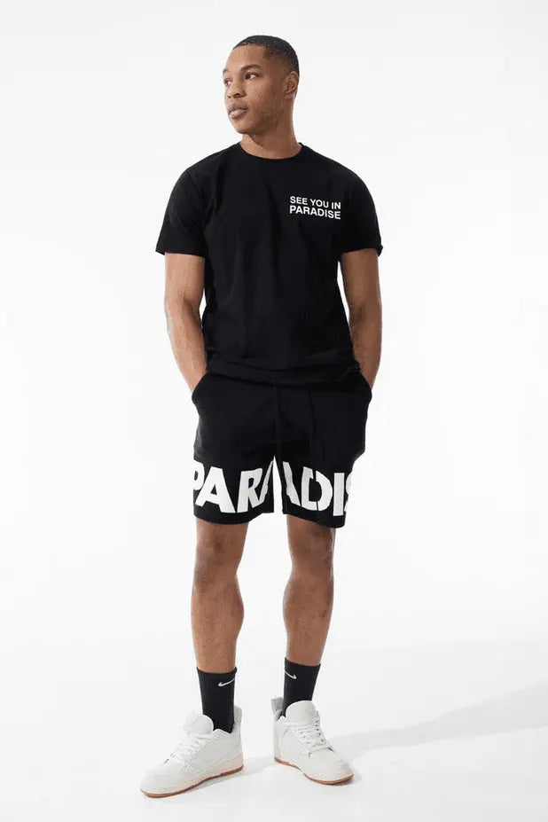 Jordan Craig Men - Paradise T-Shirt & Knit Shorts Set - Black - BLVD