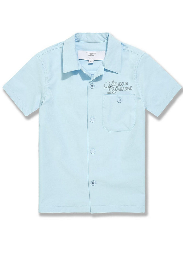 Jordan Craig - Kids Oakland Mechanic S/S Shirt & Shorts Set - Sky Blue Jordan Craig