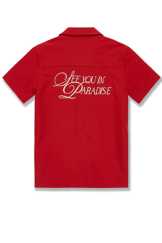 Jordan Craig - Kids Oakland Mechanic S/S Shirt & Shorts Set - Red Jordan Craig