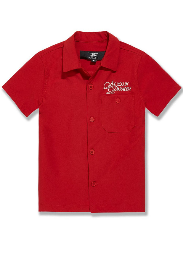 Jordan Craig - Kids Oakland Mechanic S/S Shirt & Shorts Set - Red Jordan Craig