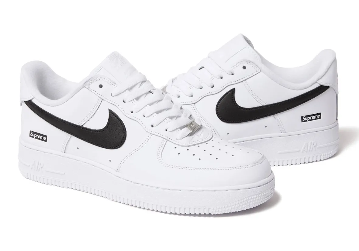 Nike Supreme x Air Force 1 Low 'Box Logo - White Black Sneakers