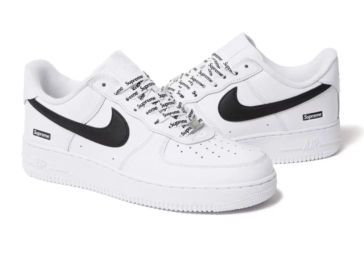 Nike Supreme x Air Force 1 Low 'Box Logo - White Black Sneakers