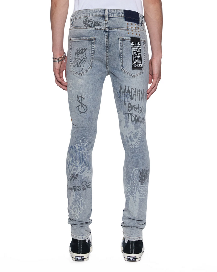 Ksubi Men's - Van Winkle Rogue Blue Graffiti - Blue