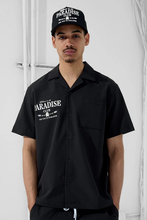 Jordan Craig - Men's Paradise Club S/S Shirt & Shorts Set - Black
