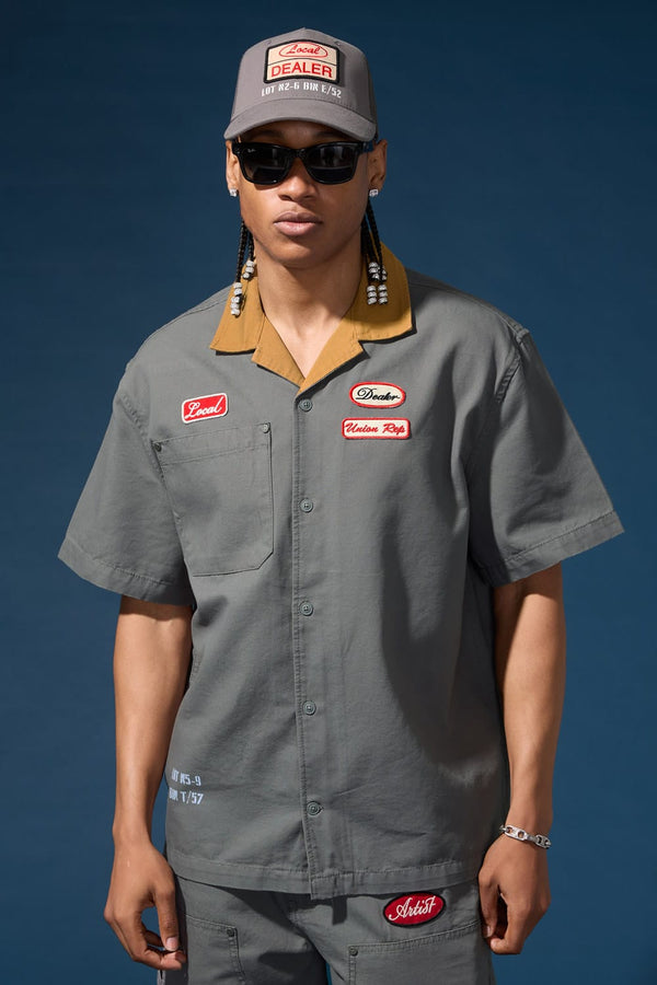 Jordan Craig - The Re-Up Mechanic Shirt & Short Set - Charcoal