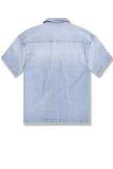 Jordan Craig - Radiant Denim Zip Up Shirt - Ice Blue